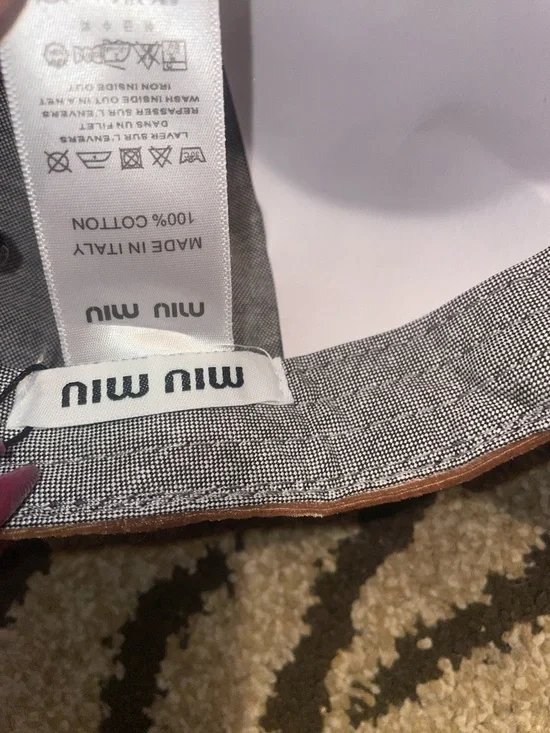 Miu Miu Tan Velvet Logo Baseball Cap - Picture 5 of 7